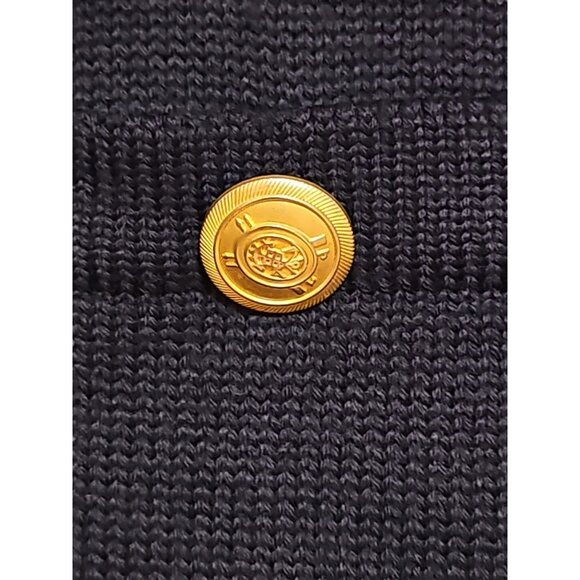 Cardigan Sweater Merino Wool Women Large Dark Navy Blue Quiet Luxury Elegant - Picture 10 of 12